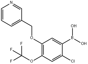 [2-Chloro-5-(pyridin-3-ylmethoxy)-4-(trifluoromethoxy)phenyl]boronic acid Struktur