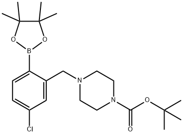 tert-butyl 4-{[5-chloro-2-(tetramethyl-1,3,2-dioxaborolan-2-yl)phenyl]methyl}piperazine-1-carboxylat97% Struktur