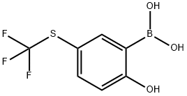 2-Hydroxy-5-[(trifluoromethyl)sulfanyl]phenylboronic acid Structure