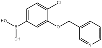 4-Chloro-3-(pyridin-3-ylmethoxy)phenylboronic acid 化学構造式