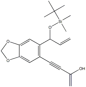 4-(6-(1-(tert-butyldiMethylsilyloxy)allyl)benzo[d][1,3]dioxol-5-yl)but-1-en-3-yn-2-ol