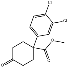 Methyl 1-(3,4-dichlorophenyl)-4-oxocyclohexanecarboxylate 化学構造式