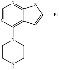 6-broMo-4-(piperazin-1-yl)thieno[2,3-d]pyriMidine,1395492-72-4,结构式