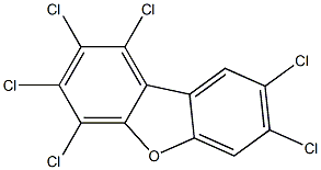 1,2,3,4,7,8-Hexachlorodibenzofuran 50 μg/mL in Toluene 结构式