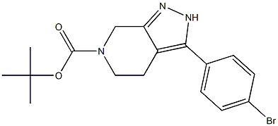 3-(4-BroMo-phenyl)-2,4,5,7-tetrahydro-pyrazolo[3,4-c]pyridine-6-carboxylic acid tert-butyl ester,,结构式