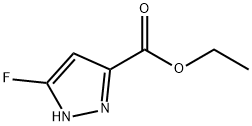 5-フルオロ-1H-ピラゾール-3-カルボン酸エチル 化学構造式