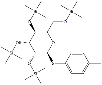 (2S,3R,4R,5S)-2-(p-Tolylthio)-3,4,5-tri(triMethylsilyloxy)-6-[(triMethylsilyloxy)Methyl]tetrahydropyran Structure