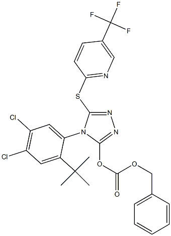benzyl (4-(2-(tert-butyl)-4,5-dichlorophenyl)-5-((5-(trifluoroMethyl)pyridin-2-yl)thio)-4H-1,2,4-triazol-3-yl) carbonate 结构式