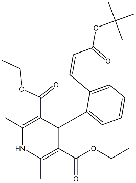 Diethyl(Z)-4-{2-[2-(tert-butoxycarbonyl)vinyl] phenyl}-1,4-dihydro-2,6-diMethylpyridine-3,5-dicarboxylate Structure