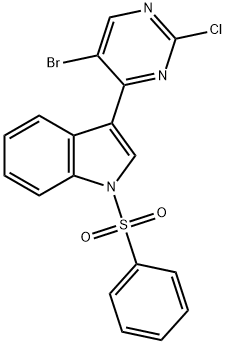3-(5-溴-2-氯嘧啶-4-基)-1-(苯磺酰基)-1H-吲哚,1624262-44-7,结构式