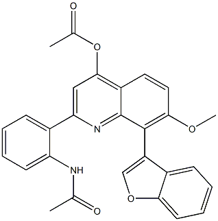 2-(2-acetaMidophenyl)-8-(benzofuran-3-yl)-7-Methoxyquinolin-4-yl acetate 结构式