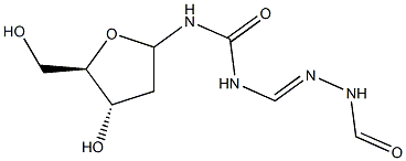 N'-(2-Deoxy-D-erythro-pentofuranosyl)-N-[(forMylaMino)iMinoMethyl]urea 化学構造式