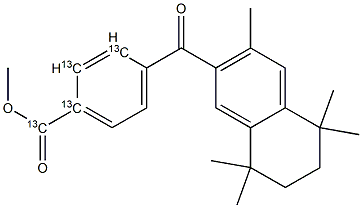 4-[(5,6,7,8-Tetrahydro-3,5,5,8,8-pentaMethyl-2-naphthalenyl)carbonyl]-benzoic Acid Methyl Ester -13C4 Struktur