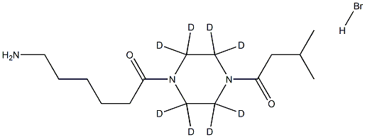 1-(6-AMino-1-oxohexyl)-4-(3-Methyl-1-oxobutyl)piperazine-d8 MonohydrobroMide Structure