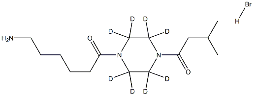 1-(6-AMino-1-oxohexyl)-4-(3-Methyl-1-oxobutyl)piperazine-d8 MonohydrobroMide 结构式