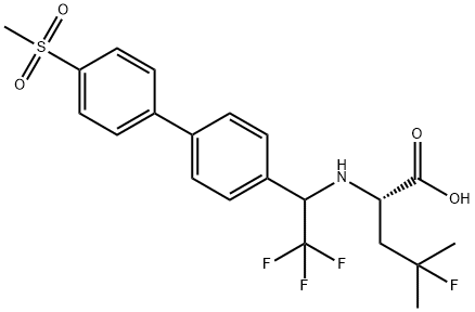 4-fluoro-4-Methyl-2-(2,2,2-trifluoro-1-(4'-(Methylsulfonyl)biphenyl-4-yl)ethylaMino)pentanoic acid|4-氟-4-甲基-2-((2,2,2-三氟-1-(4'-(甲基磺酰基)-[1,1'-联苯] -4-基)乙基)氨基)戊酸