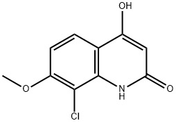 8-chloro-7-Methoxyquinoline-2,4-diol Struktur