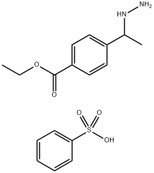 ethyl 4-(1-hydrazinylethyl)benzoate benzenesulfonate 化学構造式