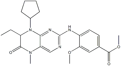4-(8-Cyclopentyl-7-ethyl-5-Methyl-6-oxo-5,6,7,8-tetrahydro-pteridin-2-ylaMino) -3-Methoxy-benzoic acid Methyl ester,,结构式