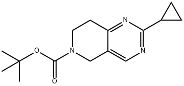 2-环丙基-7,8-二氢吡啶并[4,3-D]嘧啶-6(5H)-羧酸叔丁酯, 1395493-08-9, 结构式