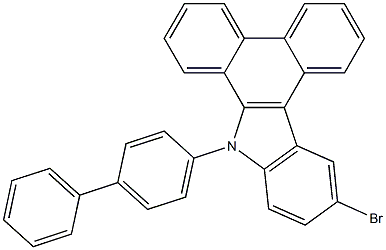 9-(4-联苯)-12-溴-9H-二苯并[A,C]咔唑, , 结构式