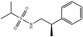 (R)-N-(2-フェニルプロピル)プロパン-2-スルホンアミド 化学構造式