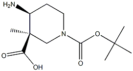 (3R,4S)-4-AMino-piperidine-1,3-dicarboxylic acid 1-tert-butyl ester 3-Methyl ester 化学構造式