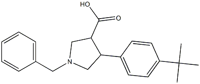 1-Benzyl-4-(4-tert-butyl-phenyl)-pyrrolidine-3-carboxylic acid Structure