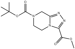 7-tert-butyl 3-Methyl 5,6-dihydro-[1,2,4]triazolo[4,3-a]pyrazine-3,7(8H)-dicarboxylate Struktur