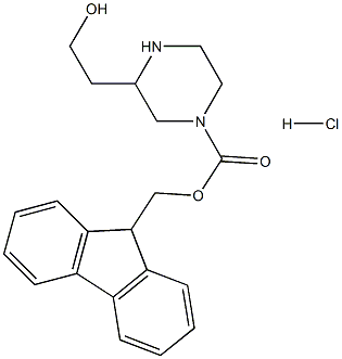 (9H-fluoren-9-yl)Methyl 3-(2-hydroxyethyl)piperazine-1-carboxylate hydrochloride 结构式