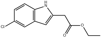 ethyl 2-(5-chloro-1H-indol-2-yl)acetate 化学構造式