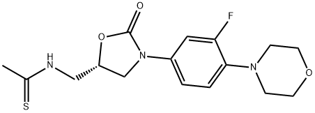 (S)-N-((3-(3-fluoro-4-Morpholinophenyl)-2-oxooxazolidin-5-yl)Methyl)ethanethioaMide 化学構造式