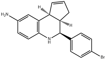 (3AR,4S,9bS)-4-(4-bromophenyl)-3a,4,5,9b-tetrahydro-3H-cyclopenta[c]quinolin-8-am Structure