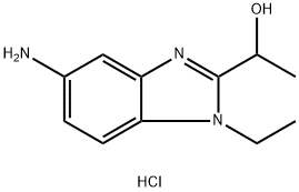 1-(5-Amino-1-ethyl-1H-benzoimidazol-2-yl)-ethanoldihydrochloride Struktur