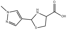 2-(1-methyl-1H-pyrazol-4-yl)-1,3-thiazolidine-4-carboxylic acid 结构式