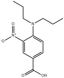 4-(dipropylamino)-3-nitrobenzoic acid 化学構造式