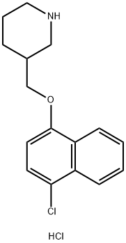 4-chloro-1-naphthyl 3-piperidinylmethyl ether hydrochloride,1050509-55-1,结构式