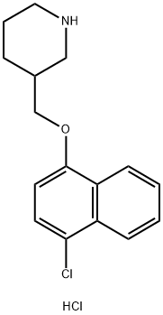 4-クロロ-1-ナフチル3-ピペリジニルメチルエーテル塩酸塩 化学構造式