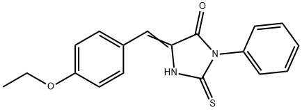 (5E)-5-(4-ethoxybenzylidene)-2-mercapto-3-phenyl-3,5-dihydro-4H-imidazol-4-one,894163-11-2,结构式