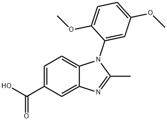 1-(2,5-dimethoxyphenyl)-2-methyl-1H-benzimidazole-5-carboxylic acid 化学構造式