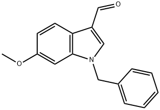 1-benzyl-6-methoxy-1H-indole-3-carbaldehyde 化学構造式