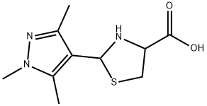 2-(1,3,5-trimethyl-1H-pyrazol-4-yl)-1,3-thiazolidine-4-carboxylic acid,1218739-03-7,结构式