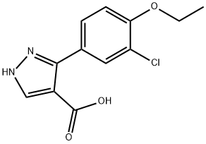 3-(3-氯-4-乙氧基-苯基)-2H-吡唑-4-羧酸, 879996-79-9, 结构式