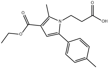 3-[3-(ethoxycarbonyl)-2-methyl-5-(4-methylphenyl)-1H-pyrrol-1-yl]propanoic acid Struktur