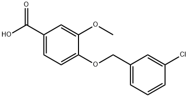 4-[(3-chlorobenzyl)oxy]-3-methoxybenzoic acid|4-(3-氯苄基)氧基-3-甲氧基-苯甲酸