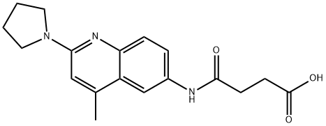 4-[(4-methyl-2-pyrrolidin-1-ylquinolin-6-yl)amino]-4-oxobutanoic acid Struktur
