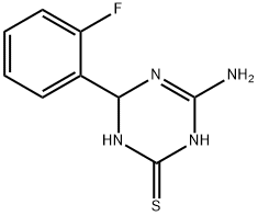 4-amino-6-(2-fluorophenyl)-1,6-dihydro-1,3,5-triazine-2-thiol Structure