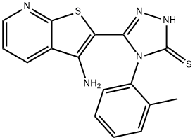 5-(3-aminothieno[2,3-b]pyridin-2-yl)-4-(2-methylphenyl)-4H-1,2,4-triazole-3-thiol Structure