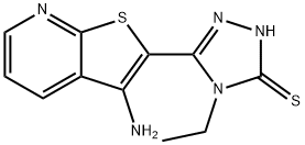 5-(3-胺基噻吩并[2,3-B]吡啶-2-基)-4-乙基-4H-1,2,4-三唑-3-硫醇,893785-20-1,结构式
