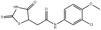 N-(3-chloro-4-methoxyphenyl)-2-(2-mercapto-4-oxo-4,5-dihydro-1,3-thiazol-5-yl)acetamide Struktur